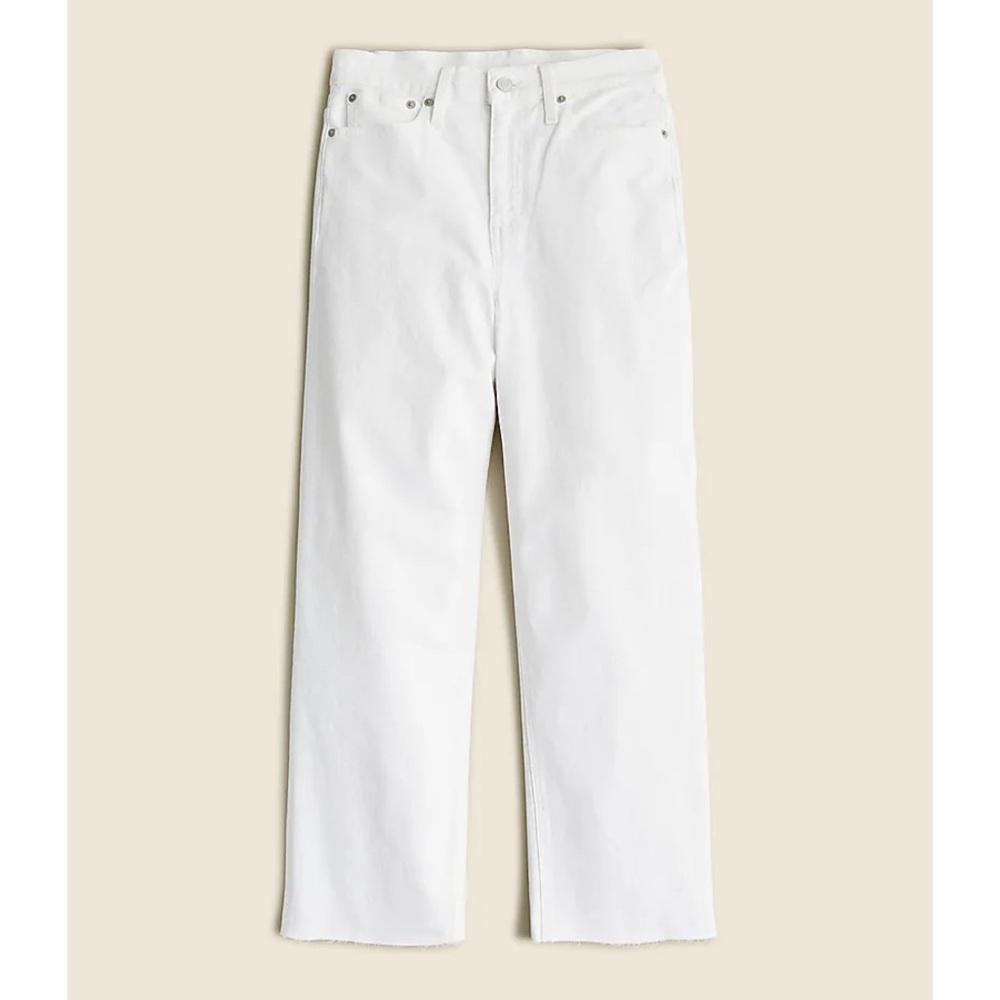 J. Crew Slim Wide Leg Jeans in White Wash